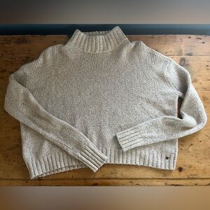 American Eagle Outfitters Cream Turtleneck Cropped Sweater